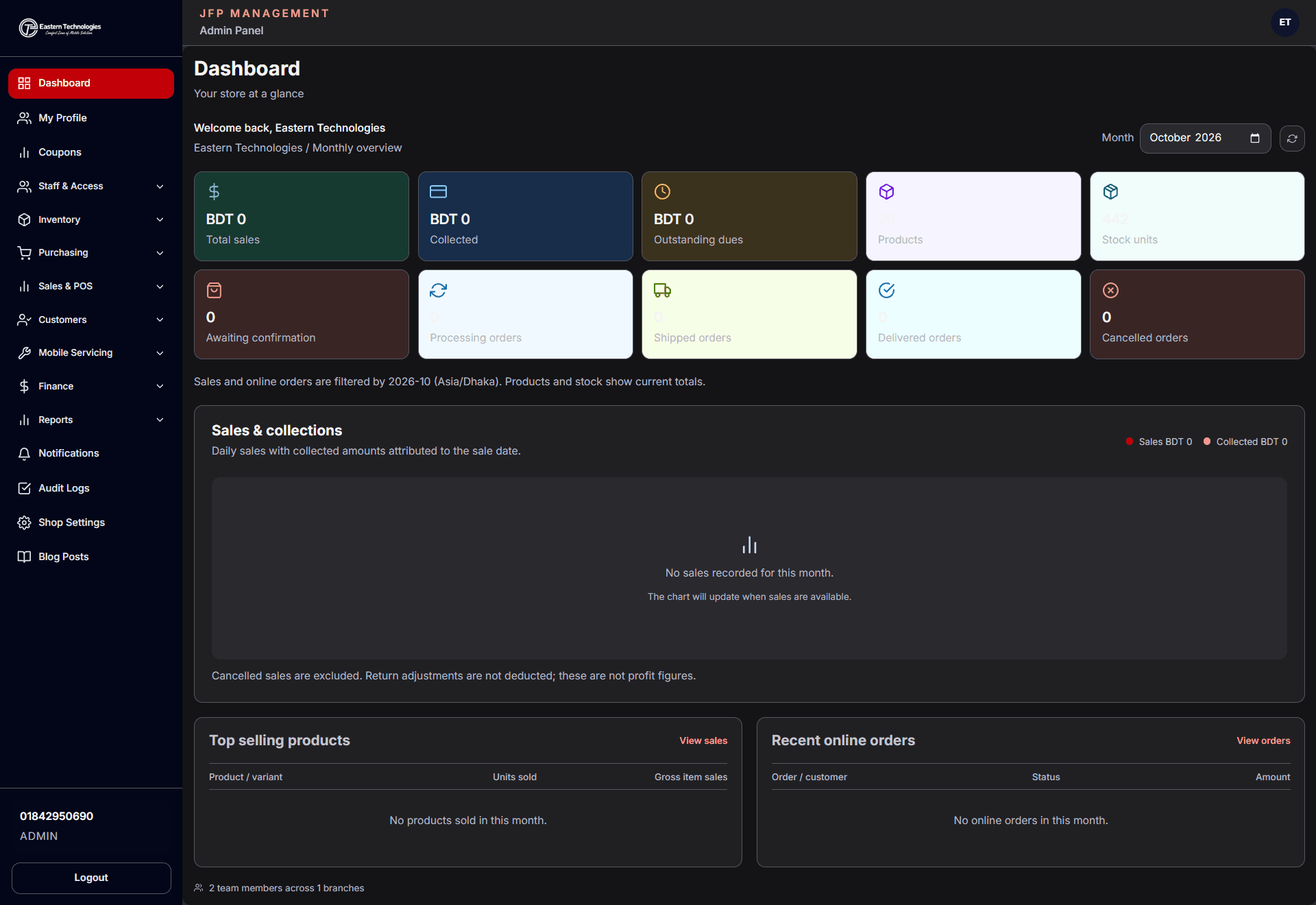 Operations Dashboard website preview